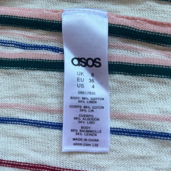 ASOS Stripe Multi Color Sweater Skirt Size 4 US - Picture 10 of 16